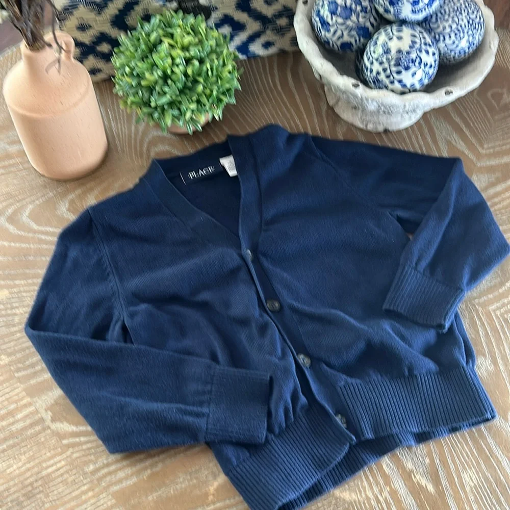 Boys Navy Blue Button Down Cardigan Sweater size 4